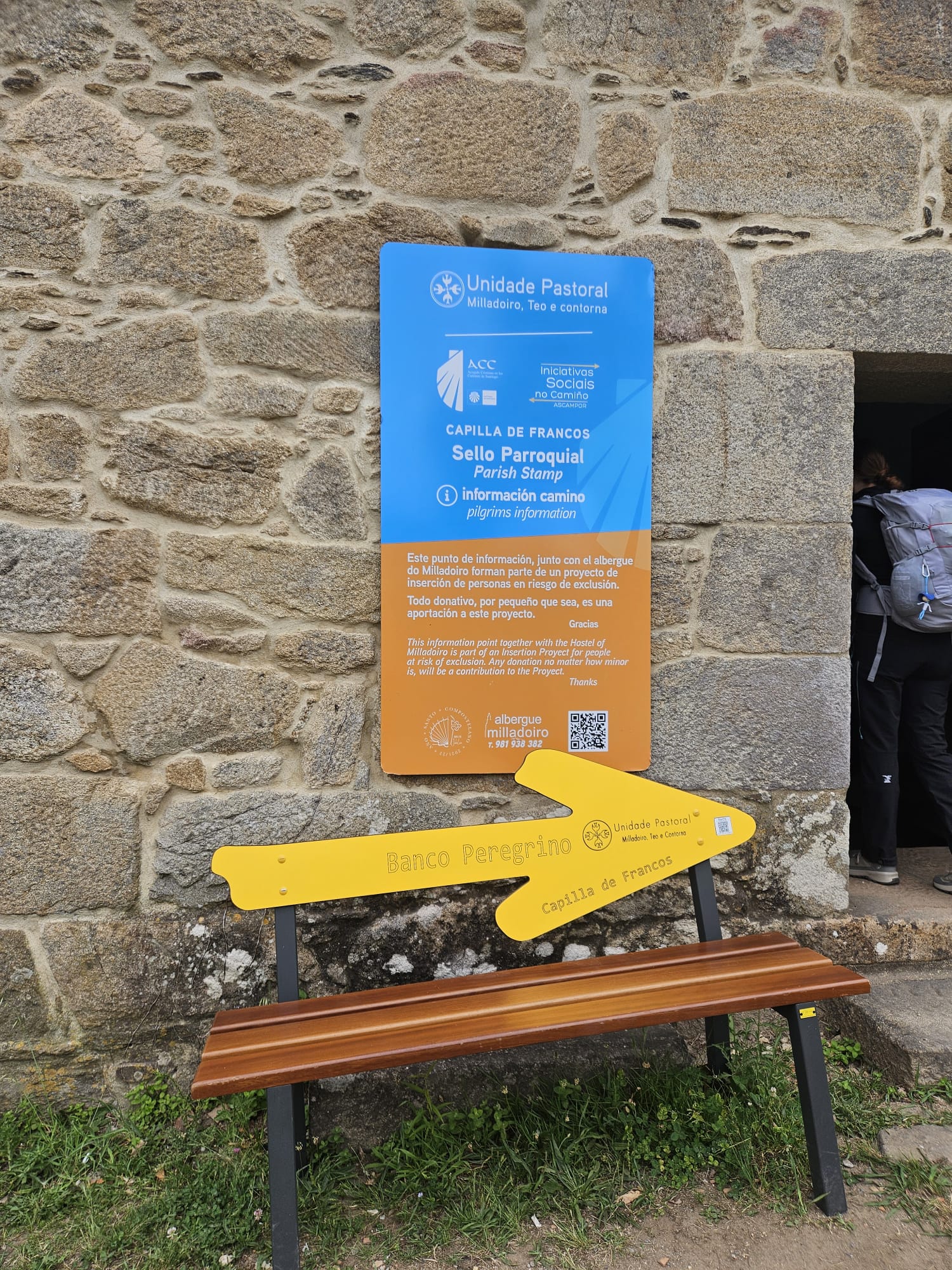 Ponto de carimbo em Milladoiro, últimos quilómetros antes de Santiago